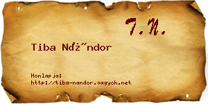 Tiba Nándor névjegykártya